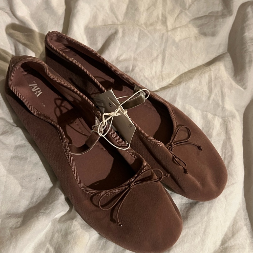 Zara Women's Brown Ballet Flats